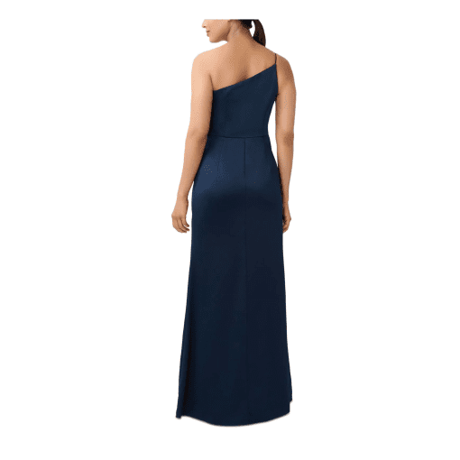 Adrianna Papell Navy One Shoulder Slit Gown Dress Size 10 - Formal Dress - Image 2