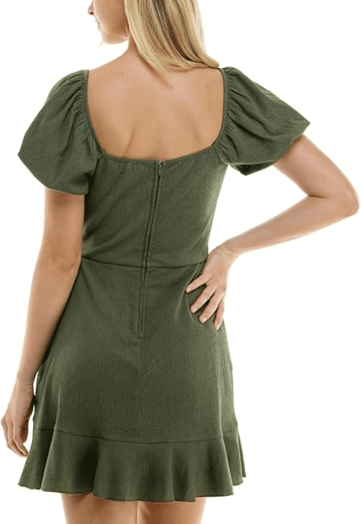 Trixxi Olive Green Mini Dress - S - Women's Summer Dresses - Image 2