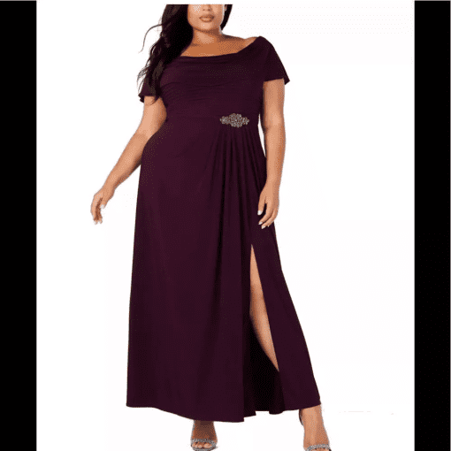 Alex Evenings Plus Size Purple Formal Gown - Evening Dress 24W