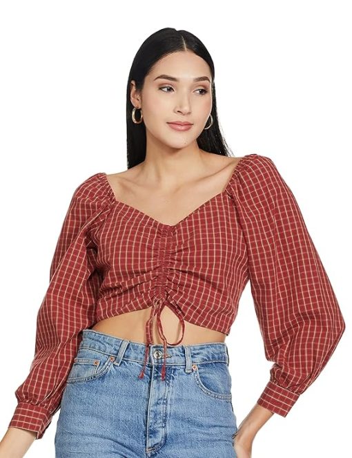 Levi’s Plus Womens Ruched 100% Cotton Cropped red 1X