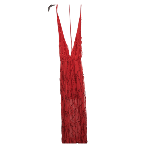 Red Sequin Maxi Dress - Size S - Party Dress