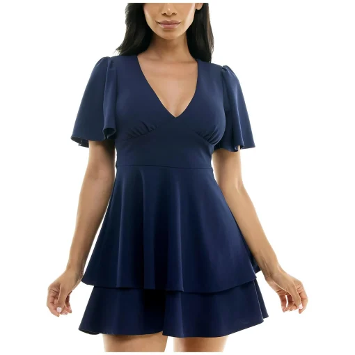 B darlin Juniors Womens Semi-Formal Mini Cocktail and Party Dress 7/8 - Image 2