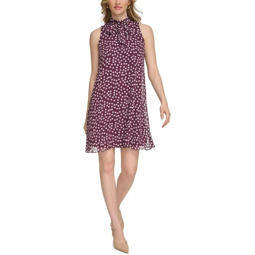 Calvin Klein Womens Mini Polka Dot Shift Dress size 8