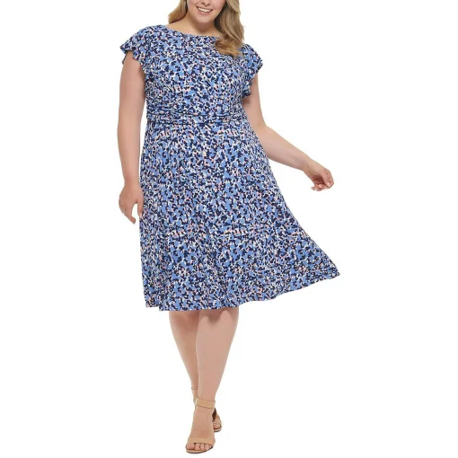 Jessica Howard Plus Size Printed Fit & Flare Dress Size 22W