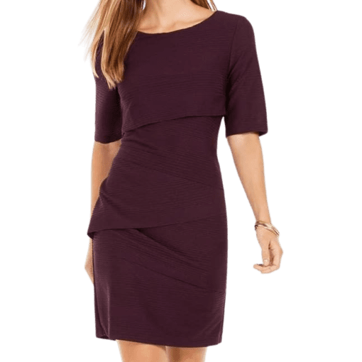 Connected apparel Petites Womens Drapey MIDI Sheath Dress size 12P