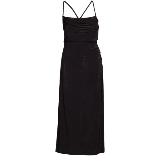 Morgan & Co. Black Cowl Neck Maxi Dress - Plus Size 16W - Gowns