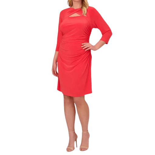 ADRIANNA PAPELL Plus Womens Semi-Formal Knee-Length Bodycon Dress 14W