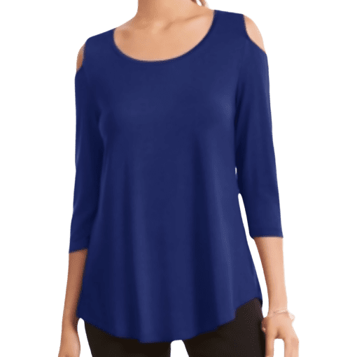 Jm Collection Cold-Shoulder Top, Size XS