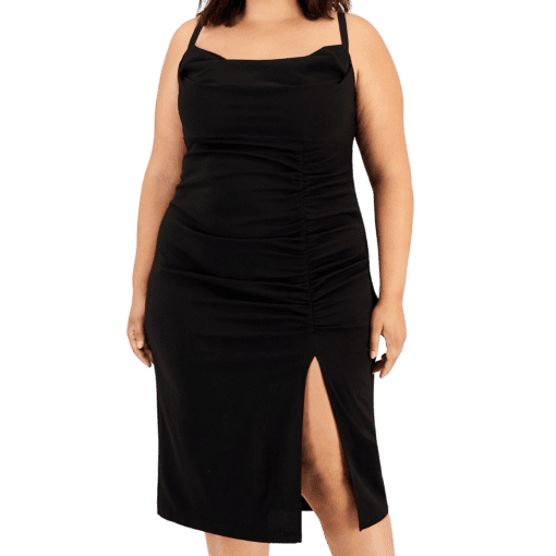 Emerald sundae Plus Womens Ruched Drapey MIDI Dress 16