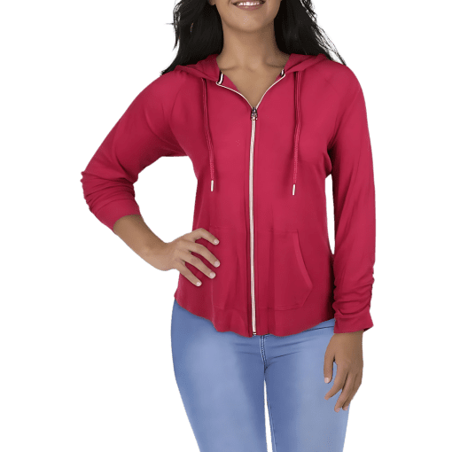 Calvin Klein Red Zip-Up Hoodie - XL - Women's Activewear