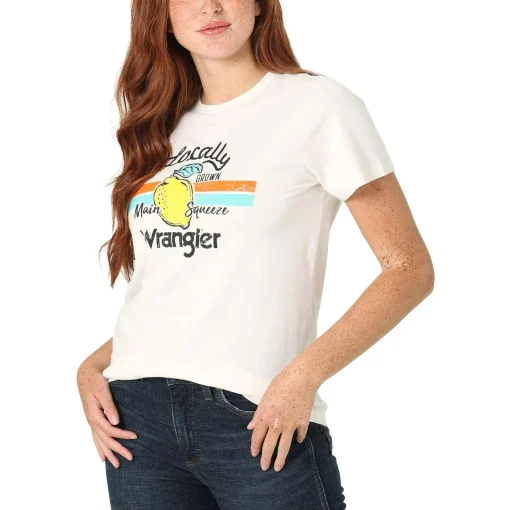 Wrangler Womens Crewneck Knit Graphic T-Shirt S - Image 2