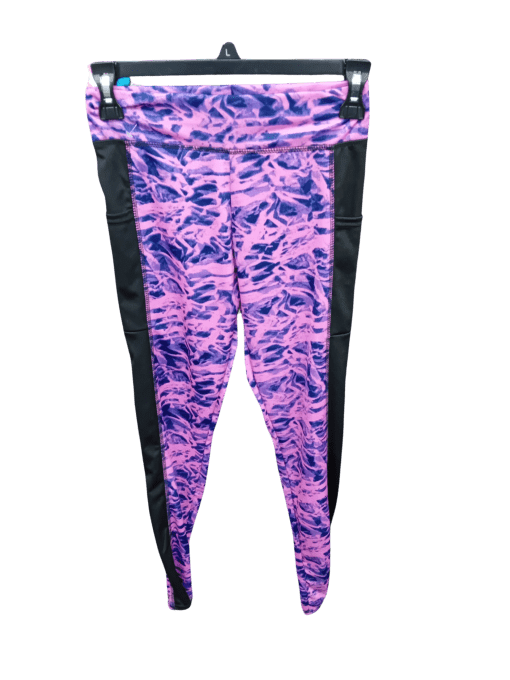 Pink and Purple Patterned Leggings - Size S/M, Alternating Stripes - Image 2