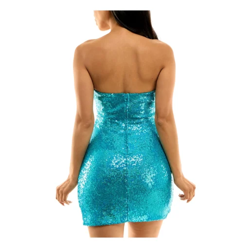 B darlin Juniors Womens Sequined Mini Cocktail and Party Dress 1/2 - Image 2