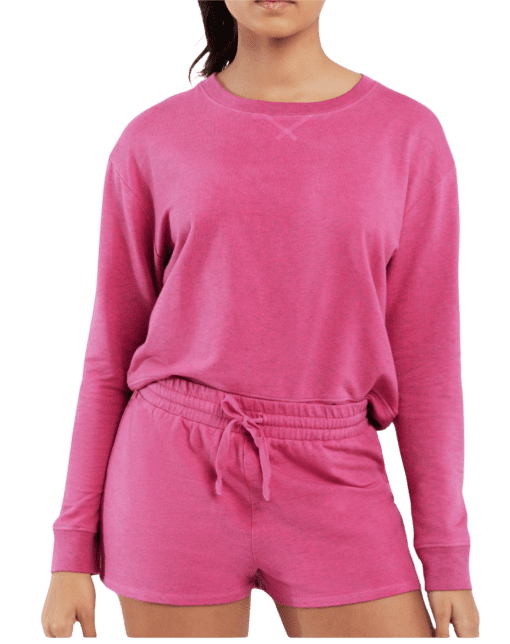 Sundown by Splendid Pink Sweatshirt & Shorts Set - Medium