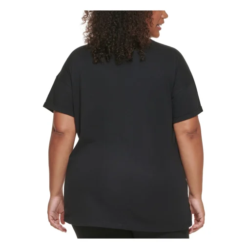 DKNY Sport Womens Plus Crewneck Cotton T-Shirt black 3X - Image 2