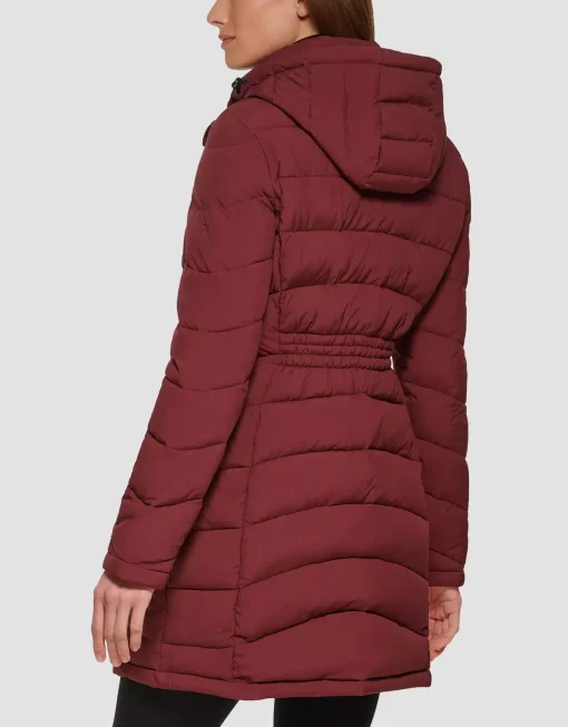 Calvin Klein Women's Hooded Packable Puffer Coat, Created Oxblood size S - Image 2