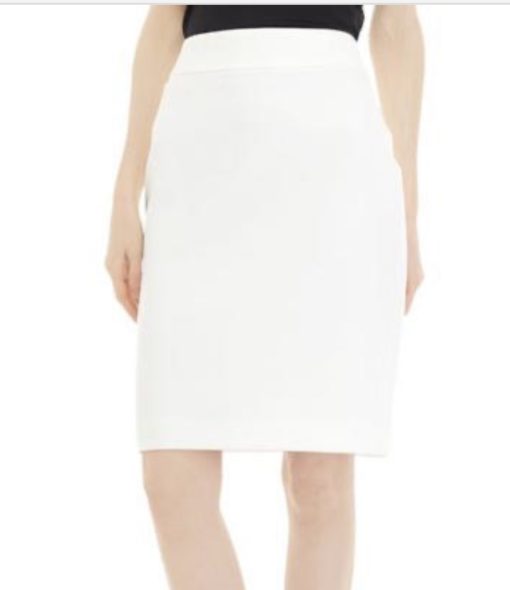 Kasper Women's Stretch Piqu © Pencil Skirt, White, 14