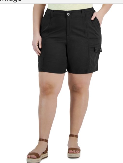 Style & Co Plus Black Cargo Shorts - Plus Size 24W - Women's Shorts