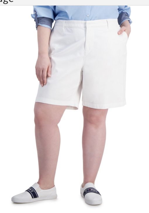 Tommy Hilfiger Plus White Bermuda Shorts - Women's Size 24W