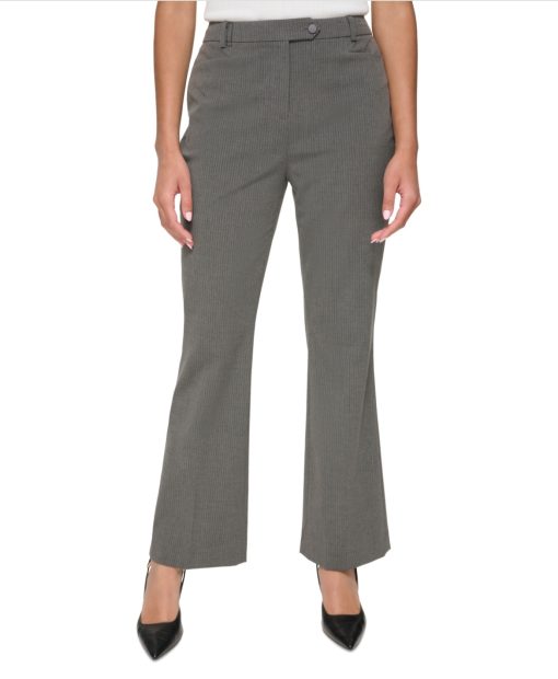 Calvin Klein Gray Pinstripe Wide Leg Pants Size 14 - Women's Trousers