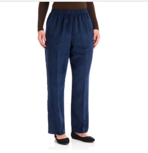 Alfred Dunner Blue Corduroy Pull On Pants Plus Size Women's