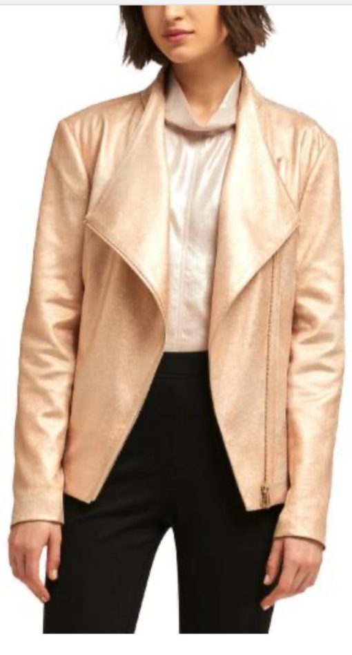 DKNY Womens Lightweight Metallic Blazer M