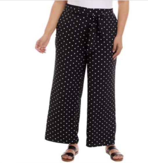 ANNE KLEIN Plus Womens Chiffon Wide Leg Pants