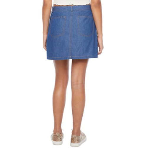 By&by Womens High Rise Denim Skirt-Juniors, 11 , Blue - Image 2