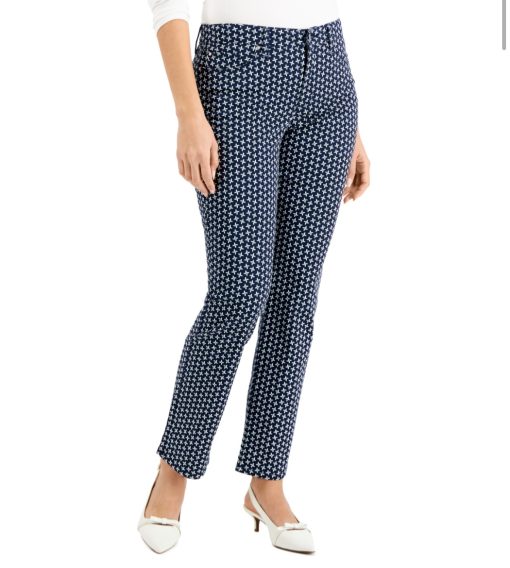 Charter Club Lexington Geo-Print Straight-Leg Jeans 8