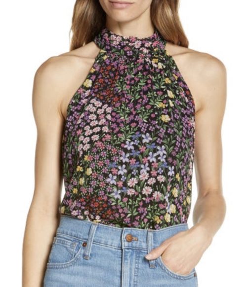 1.STATE Print Halter Top in Ditsy Patches at Nordstrom, Size Small S