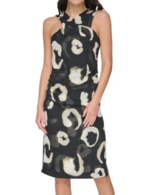 DKNY Animal Print Shift Dress 8