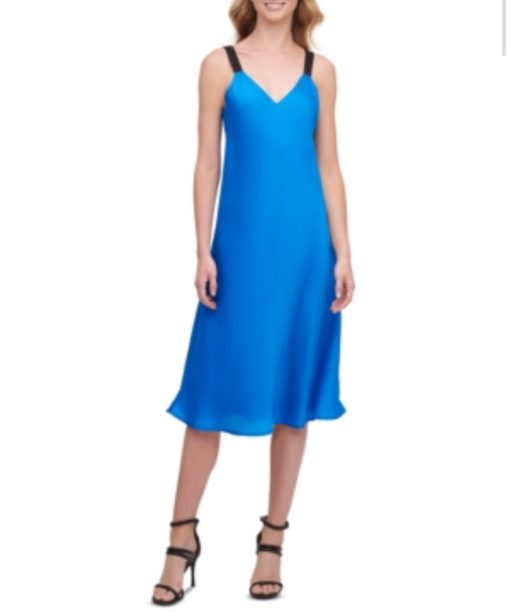 Dkny V-Neck Camisole Dress blue S