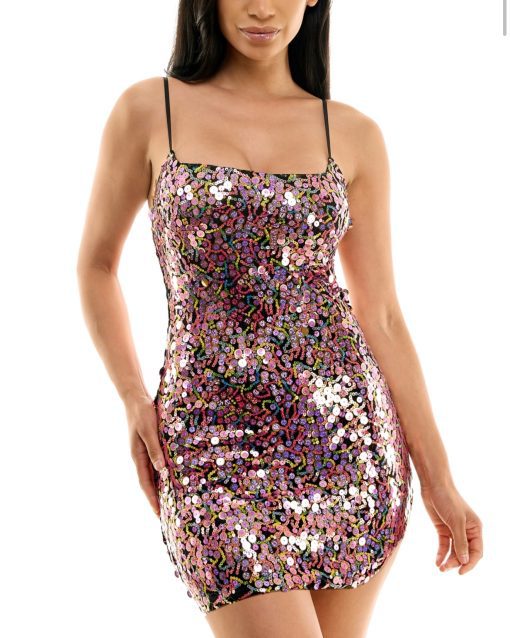 City Studio Juniors Womens Sequined Mini Bodycon Dress Size 5/6