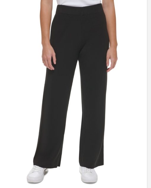 Calvin Klein Black Wide Leg Pants - Size L - Women's Trousers