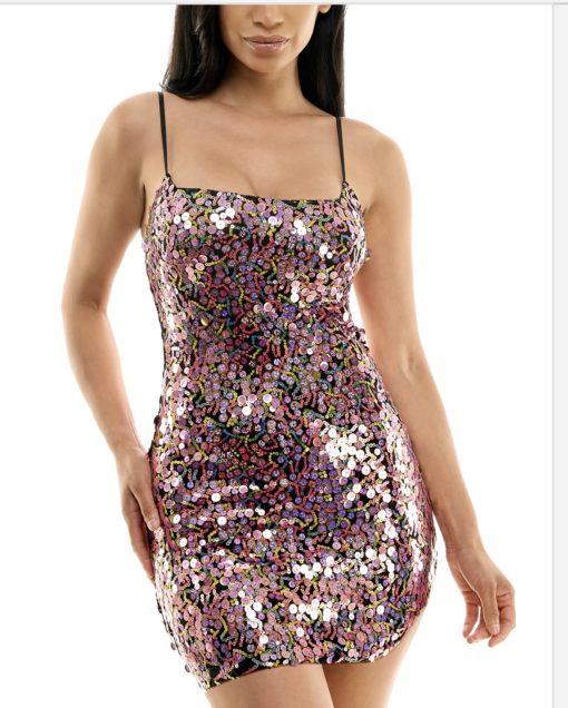 City Studios Womens Juniors Sequined Nylon Cocktail and Party Dress Sizs 15/16