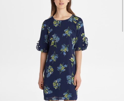 Karl Lagerfeld Paris Printed Flutter Sleeve Sheath Dress 6