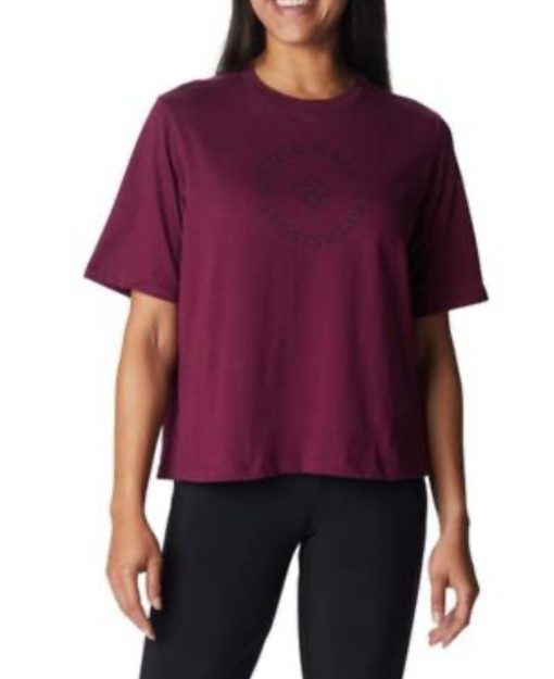 Columbia Women's Burgundy Tee Shirt - XL - Casual Top