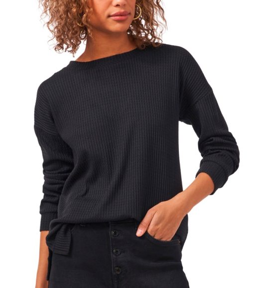 1.STATE Back Twist Knit Top in Rich Black at Nordstrom, Size Small