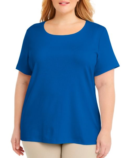 Karen Scott Plus Size Cotton Scoop-Neck Top, Created for Macy's size 0X