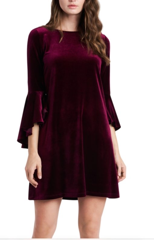 MSK Womens Velvet Solid Shift Dress XL