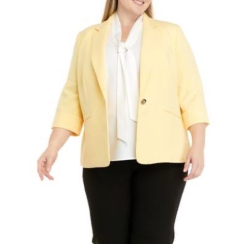 KASPER Plus Womens Collared Office One-Button Blazer size 24W