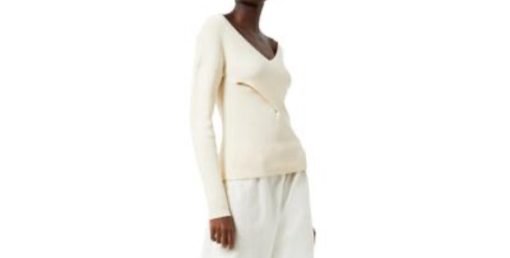 French Connection Women's Lydia Rib-Knit Sweater - Classic Cream white S