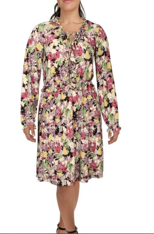 Lauren Ralph Lauren Womens Floral Print Knee-Length Fit & Flare Dress 8