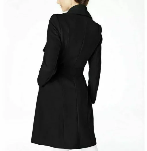 Cole Haan Women's Long Wool Wrap Coat - Black Size 10 - Image 2