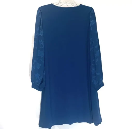 CeCe Mixed Media Long Sleeve Dress in Sapphire Sky at Nordstrom, Size Small - Image 2