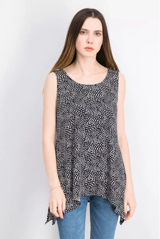 Alfani Black & White Pattern Tank Top - Women's XL - Sleeveless Top