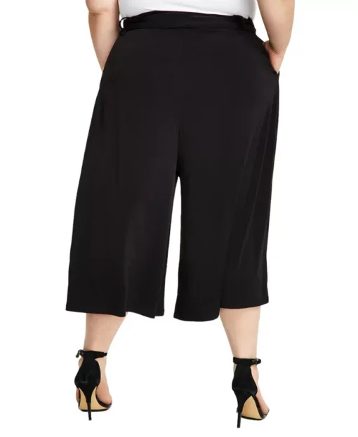 Calvin Klein Plus Womens Pleated Cropped Wide Leg Pants 1X - Image 2