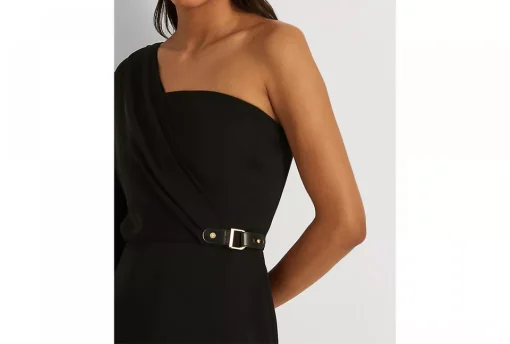 Lauren Ralph Lauren One-Shoulder Georgette Cocktail Dress - Polo Black 0