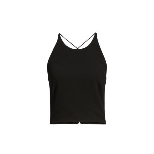 Eliza J Women's Eliza J Cross Back Crepe Crop Top, Size 14 - Black