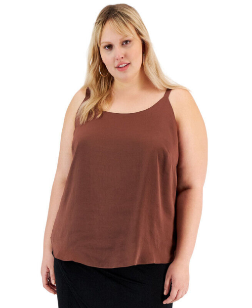 Bar Iii Plus Size Scoop-Neck Camisole, Created for Macy's - Gaucho Brown size 3x